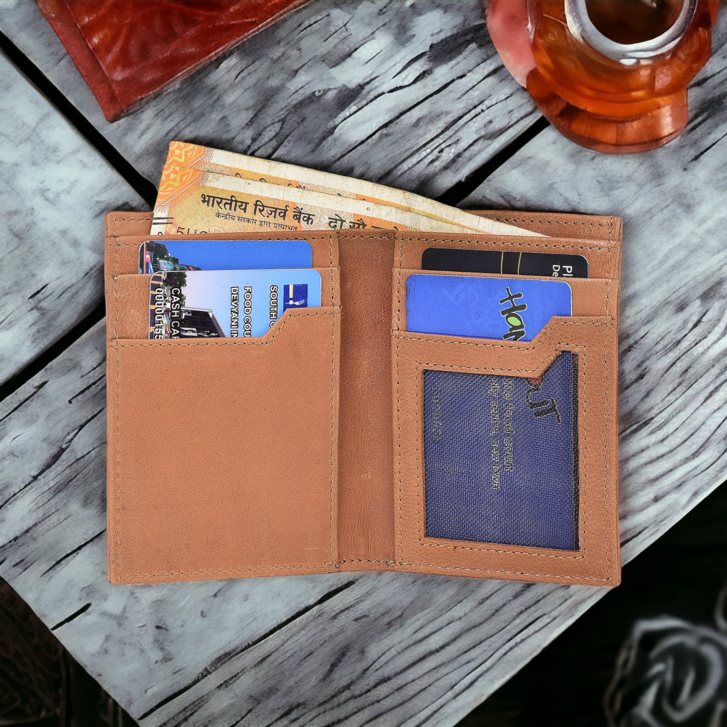 LINDSEY STREET Premium Leather Wallet for Men Leather Money Purse Credit Card Holder | Gift for Him