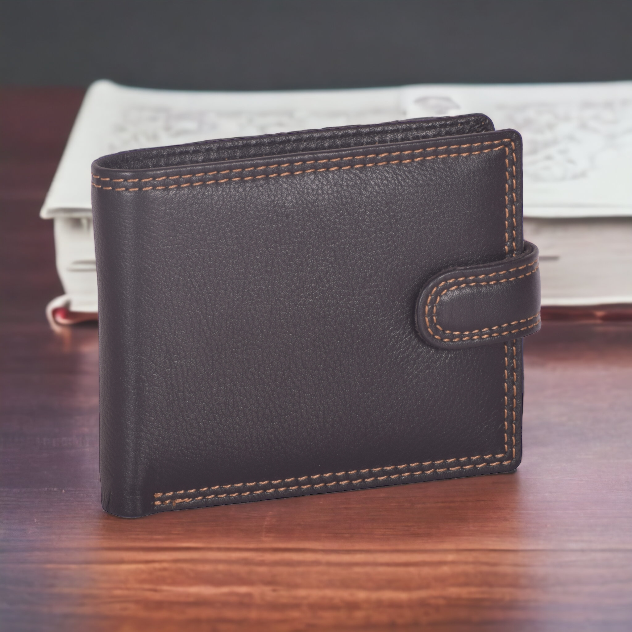 Genuine Leather Wallets For Men Credit Card Holder Coin Purse Zipper Pocket  Bag | eBay