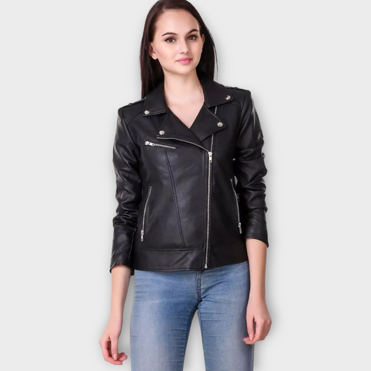 Customized Women's Leather Jacket, Women's Black leather Jacket Made With 100% Genuine Leather, Gift for Her