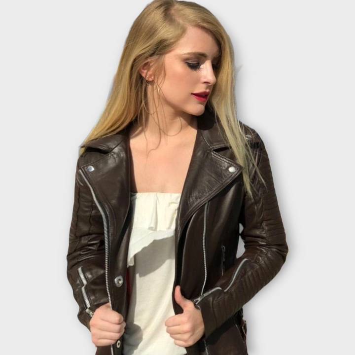 100% Genuine Lambskin Leather Jacket Womens Leather Biker Jacket Motorcycle Jacket Black Bomber Jacket Casual Leather Jacket For Womens