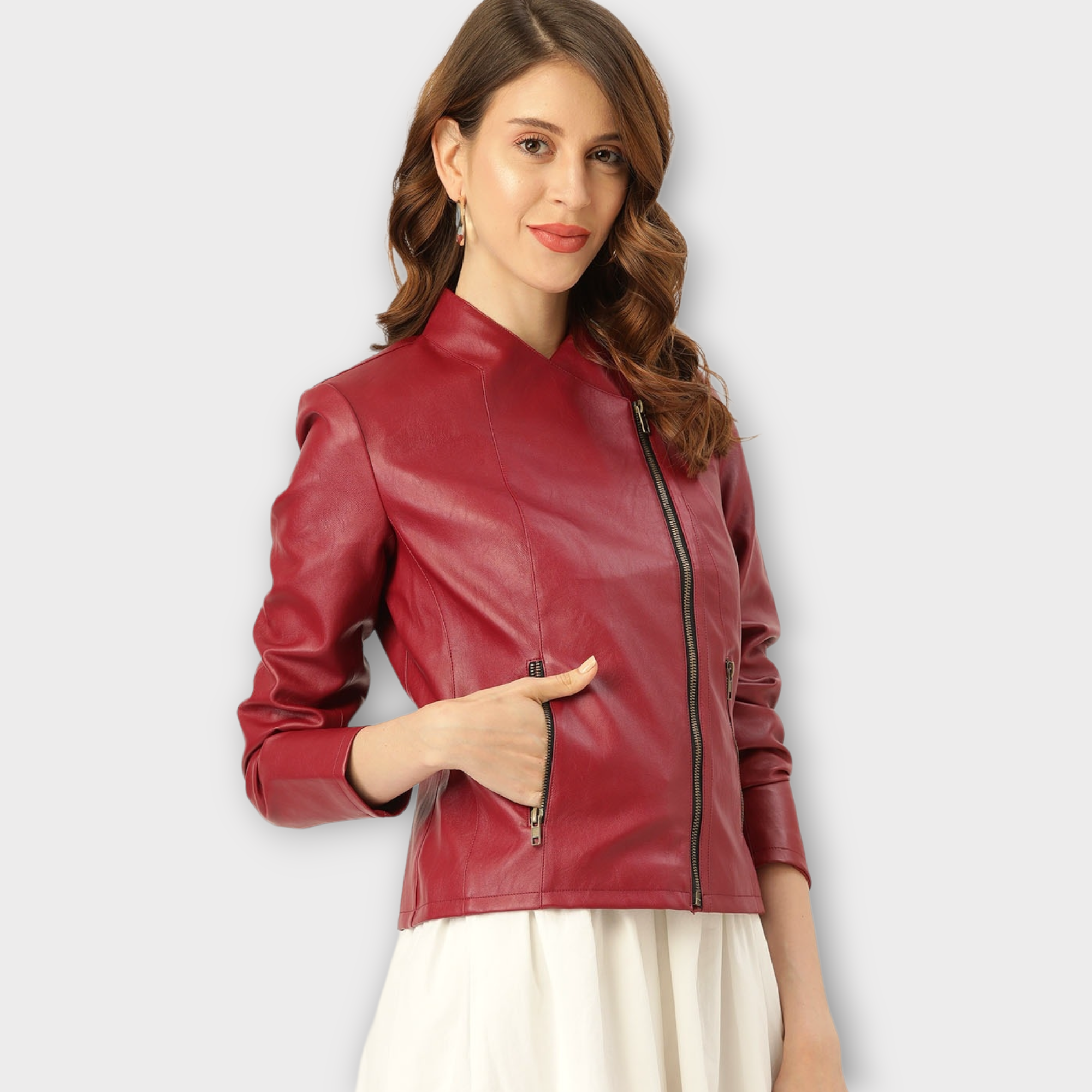 Red Leather Biker Jacket Motorcycle jacket Genuine Leather jackets at Rs  3500 in New Delhi