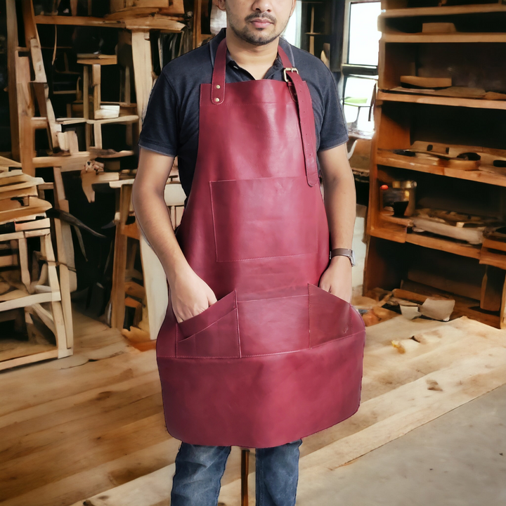 Vintage Pink Leather Apron with Pockets Leather Butchers Apron Bib Barista Baker Bartender BBQ Chef Apron Gardening Aprons Pink Apron Women