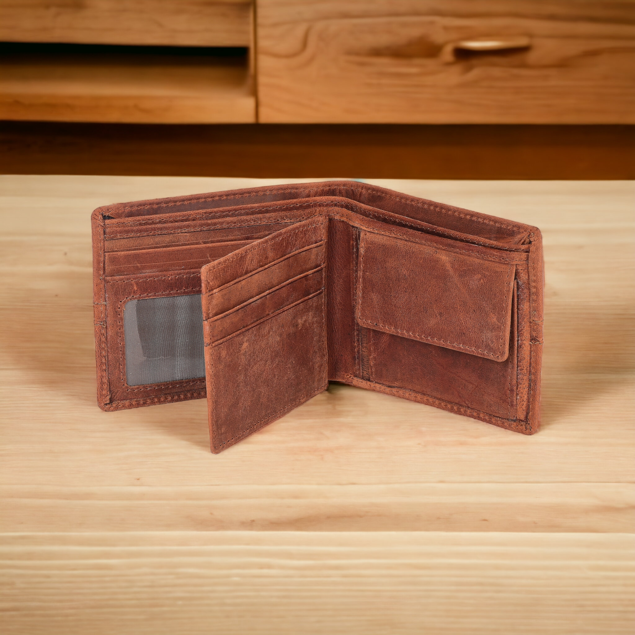 men's leather wallets two colors zipper purse