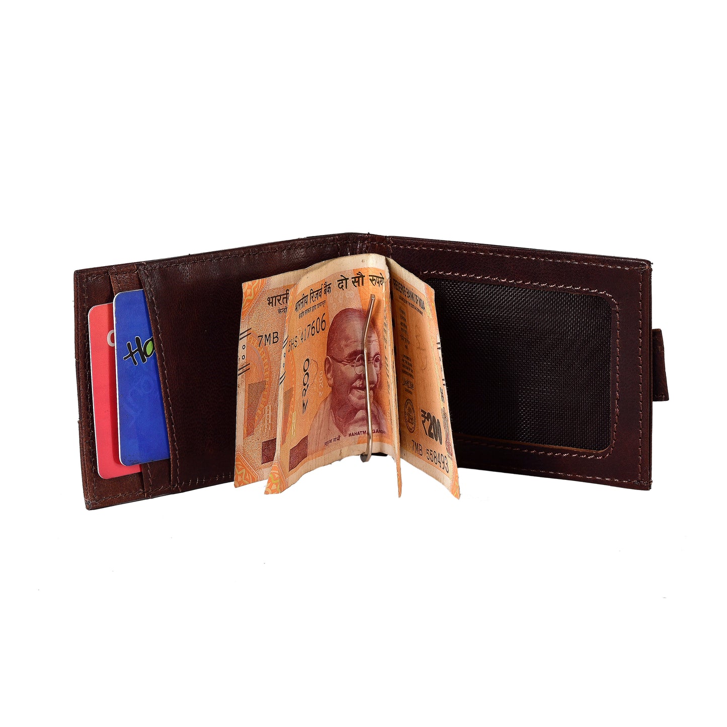 Leather Money Clip Slim Wallet with Credit ATM Card Holder Unisex Card Case