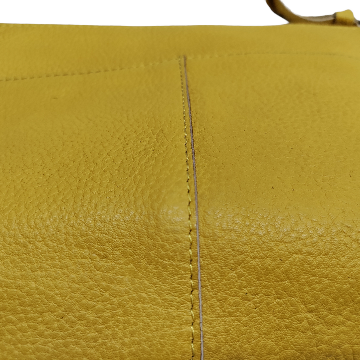 Yellow Leather Cosmetic Bag Leather Zipper Pouch Leather Make Up Bag Leather Toiletry Bag