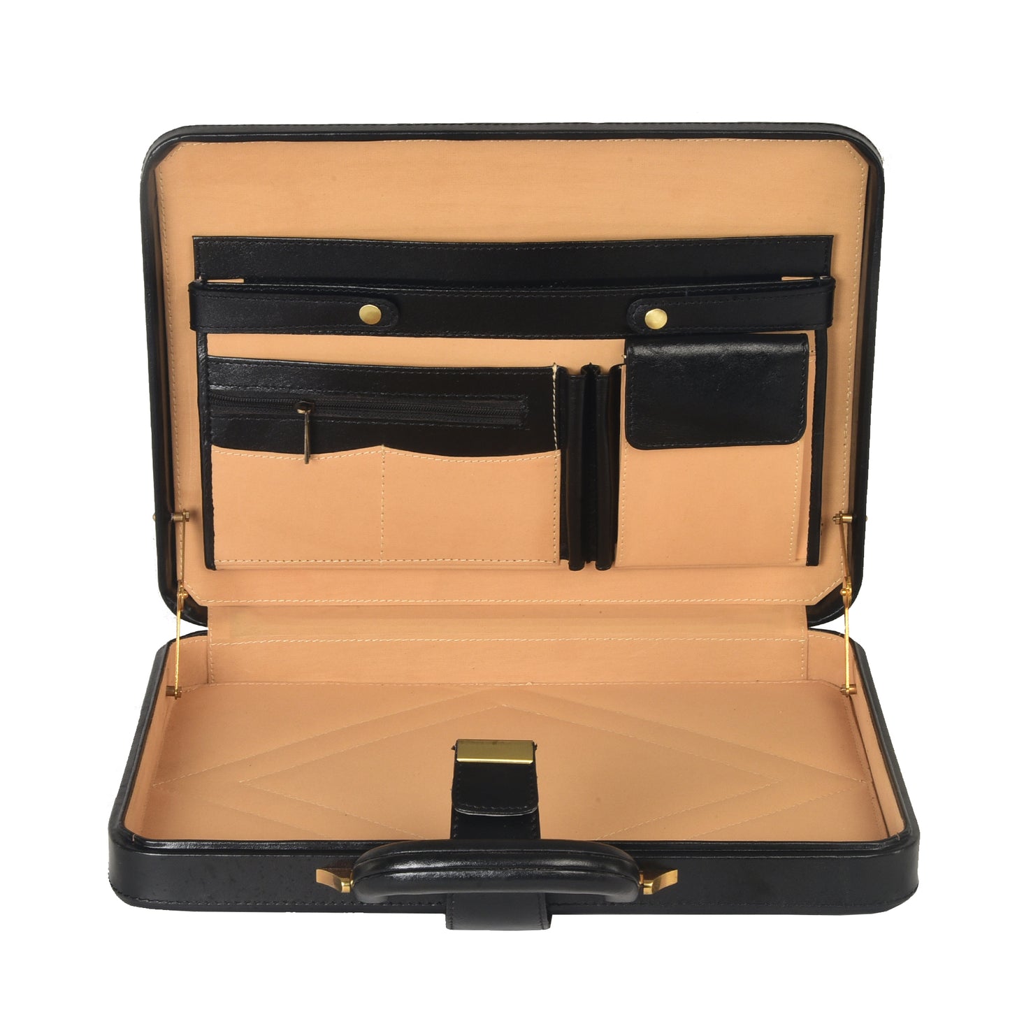 Genuine Leather Attache Briefcase for Men's Office Handbag Doctor Briefcase Leather Laptop MacBook Carry Case Leather File Organizer