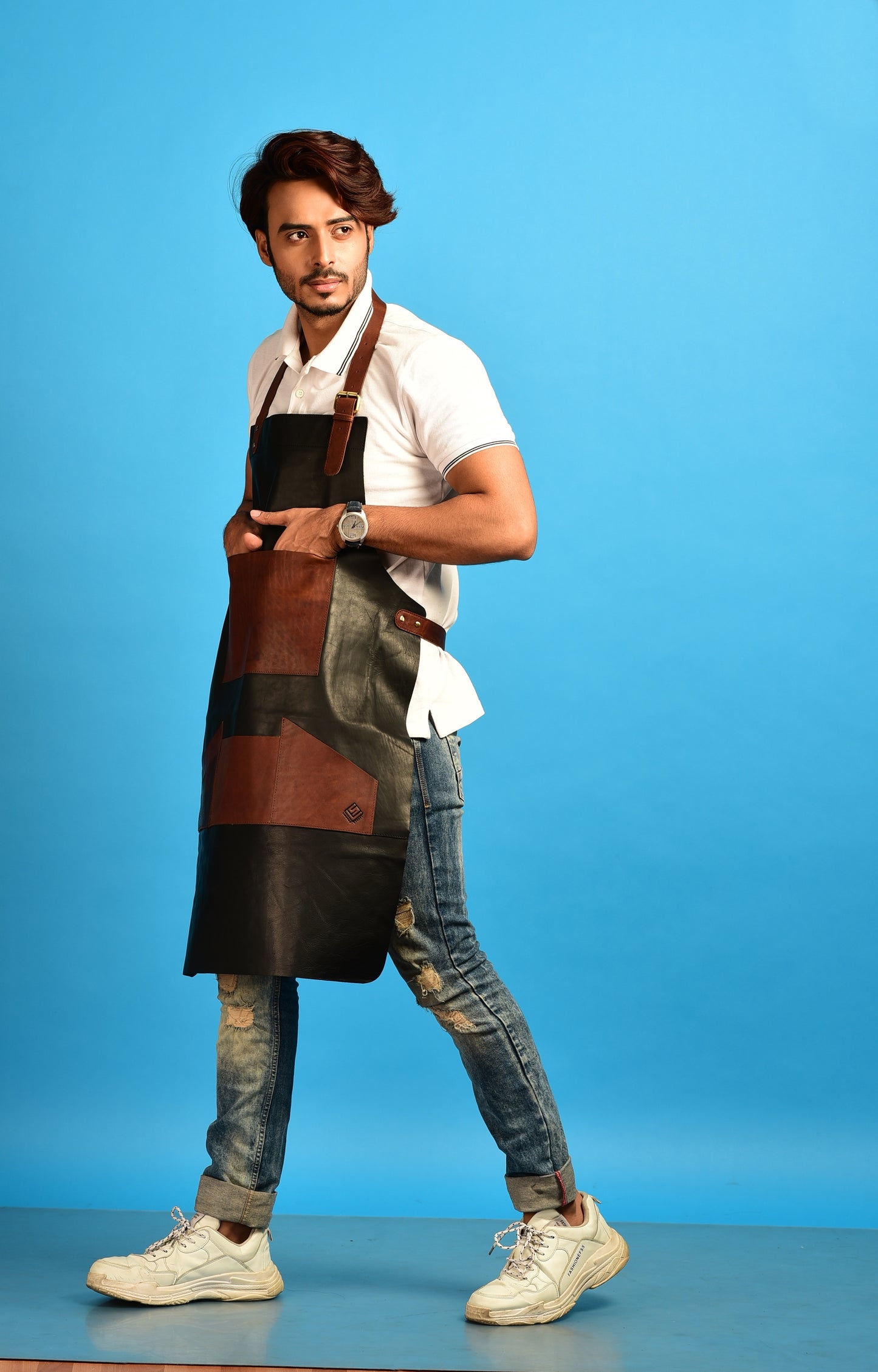 Leather Apron for Men and Women, Distressed Brown Leather Apron Bib Barista Baker Bartender BBQ Chef Barber Apron, Blacksmith Apron