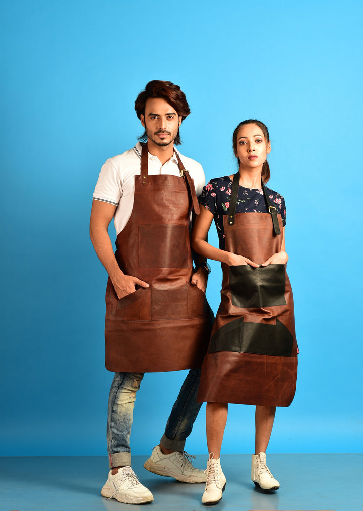 Leather Apron for Men and Women, Distressed Brown Leather Apron Bib Barista Baker Bartender BBQ Chef Barber Apron, Blacksmith Apron