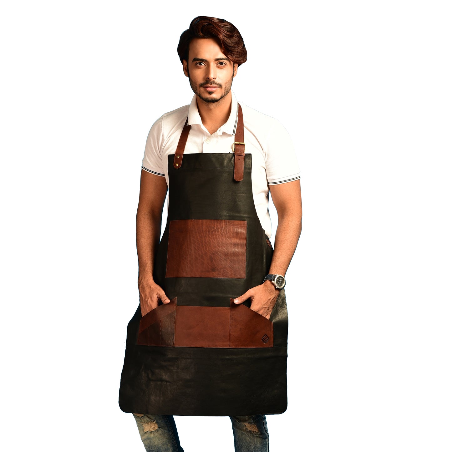 Leather Apron for Men and Women, Distressed Brown Leather Apron Bib Barista Baker Bartender BBQ Chef Barber Apron, Blacksmith Apron