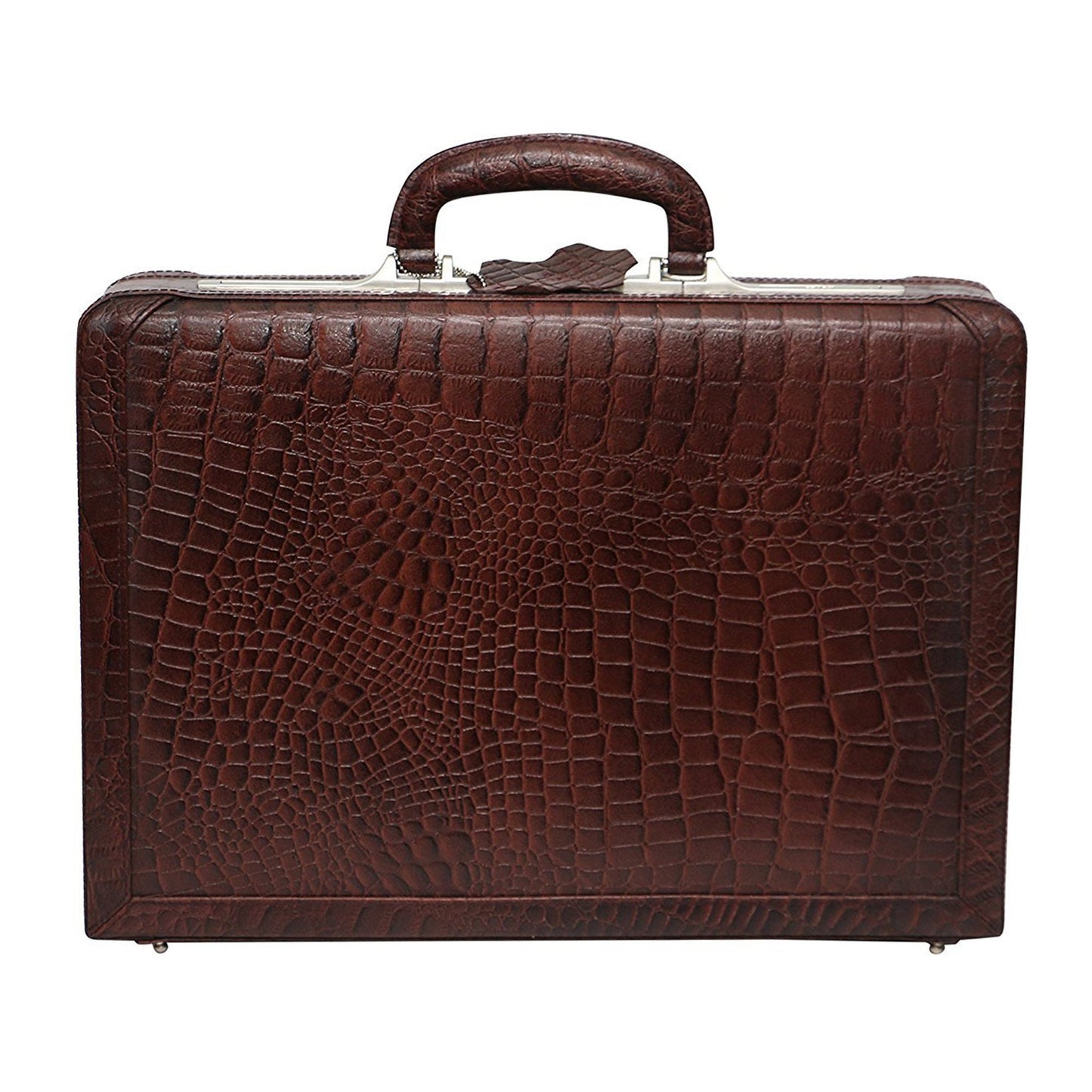 Croco Leather Briefcase For Mens Genuine Leather Attache Briefcase Laptop Case Expandable Briefcase Large Doctors Briefcase