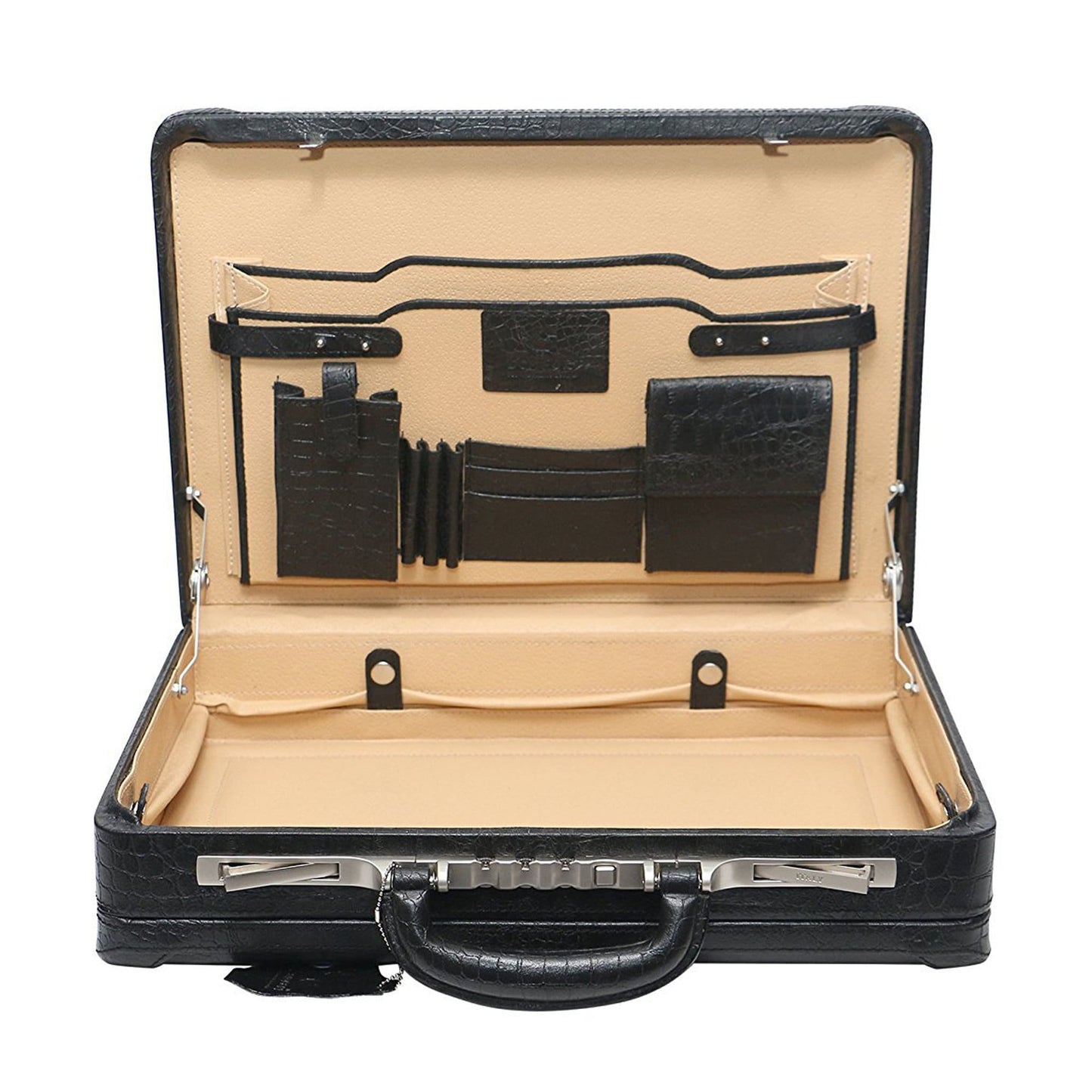 Antitheft Croco Leather Briefcase For Mens Genuine Leather Attache Briefcase Laptop Case Expandable Briefcase Large Doctors Briefcase