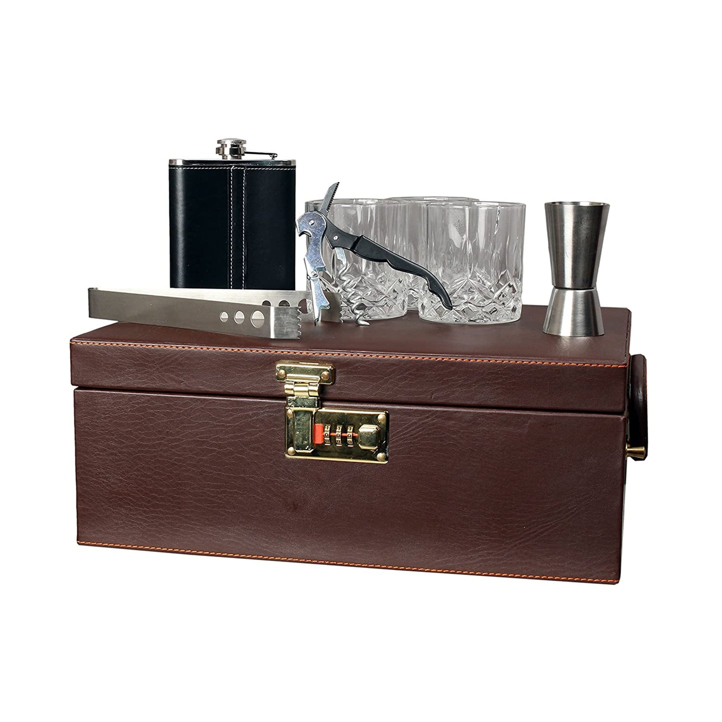 Vegan Leather Elegant Bar Accessories tool | Portable Bar Set | Bar Set For Travel Bar Set for Picnic Bar Set for Gift | Christmas Gift