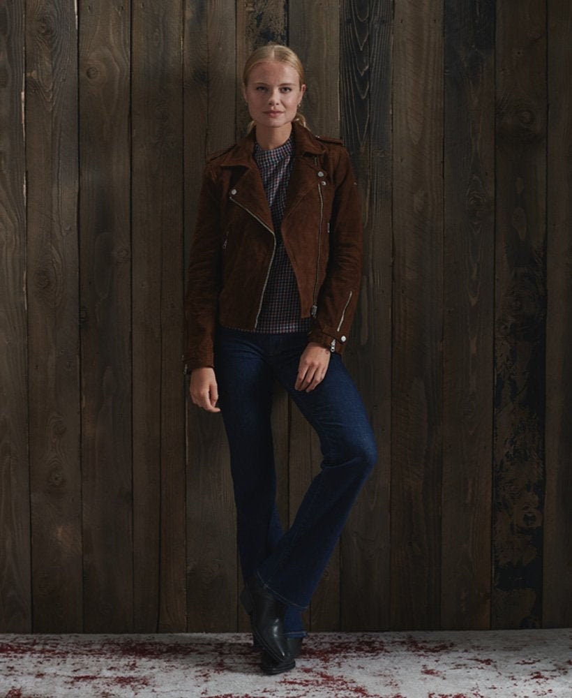 Genuine Suede Leather Jacket For Women's Designer Soft Leather Jacket Suede Leather Biker Jacket Casual Motorcycle Jacket