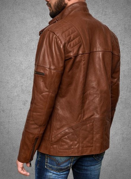 LINDSEY STREET Customized Mens Leather Jacket Cruiser Leather Jacket Biker Jacker Stylish Casual Dark Tan Leather Jacket