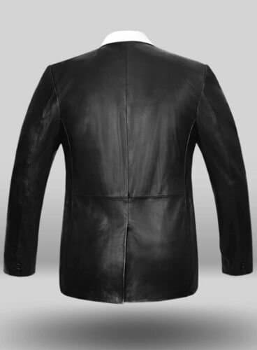 LINDSEY STREET Customized Formal Leather Blazer for Men's Black Blazer Custom Size Men's Leather Jacket Classic Party Blazer