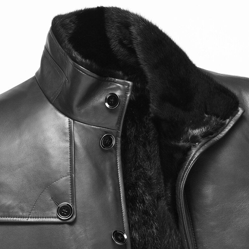 Genevieve Belted Leather Jacket