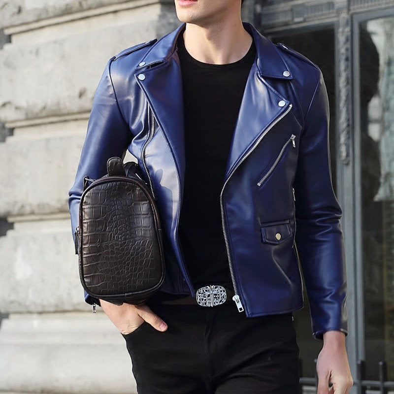 Premium Quality Soft Lambskin Leather jacket for Mens Soft Leather Biker jacket for Men Gift for Him Stylish Leather Fashion Jacket