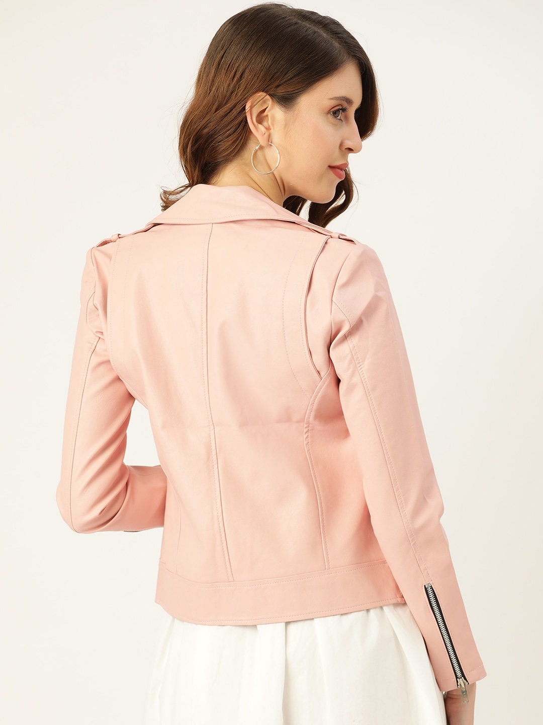 Jess RF Leather Jacket, Light Pink – mauritiusleather