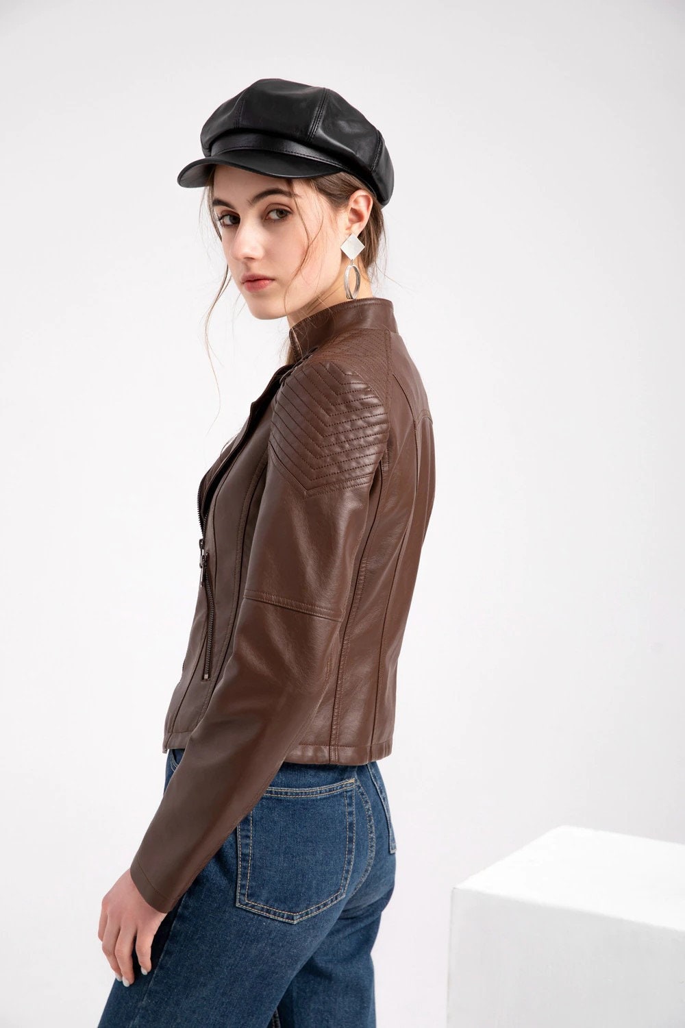 Buy Latin Quarters Brown Faux Leather Wrap Jacket for Women Online @ Tata  CLiQ