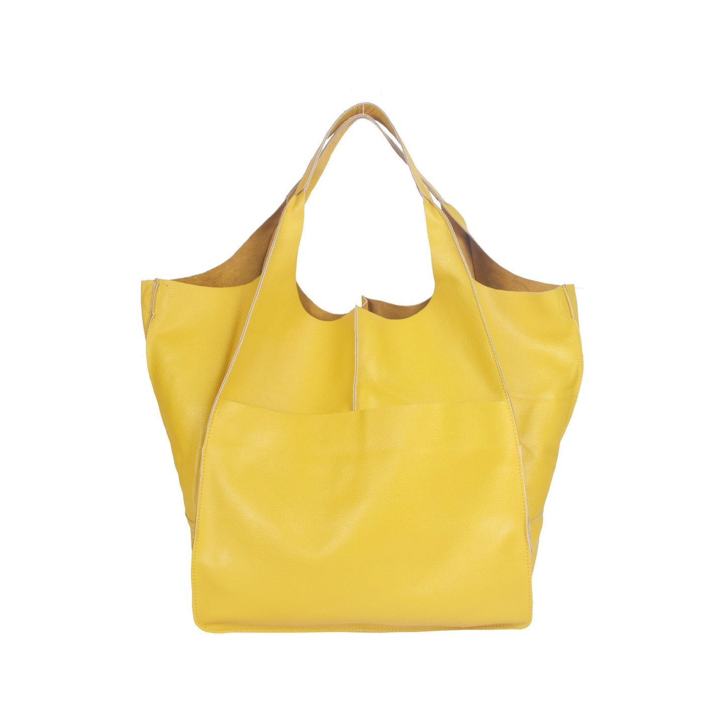 Yellow Oversize Leather Tote Shopper Bag Large Weekender Shoulder Bag Large Travel Bag Leather Shopping Bag Oversized Tote Everyday Purse