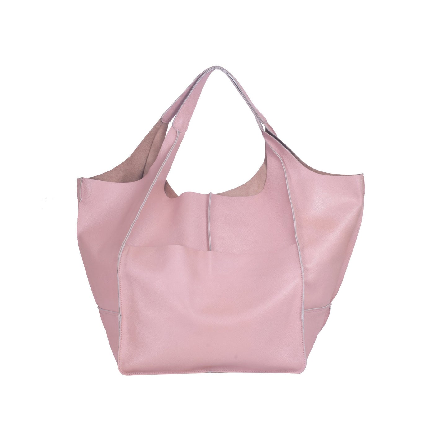 Baby Pink Oversize Leather Tote Shopper Bag XXXL Size Leather Bag Shoulder Bag Large Travel Bag Leather Shopping Bag Oversized Everyday Tote