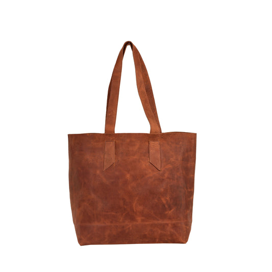 Cognac Brown Distress Leather Tote Bag for Women Raw Edge Shopper Purse Extra Large Leather Shoulder Bag Large Marketing Bag Everyday Tote