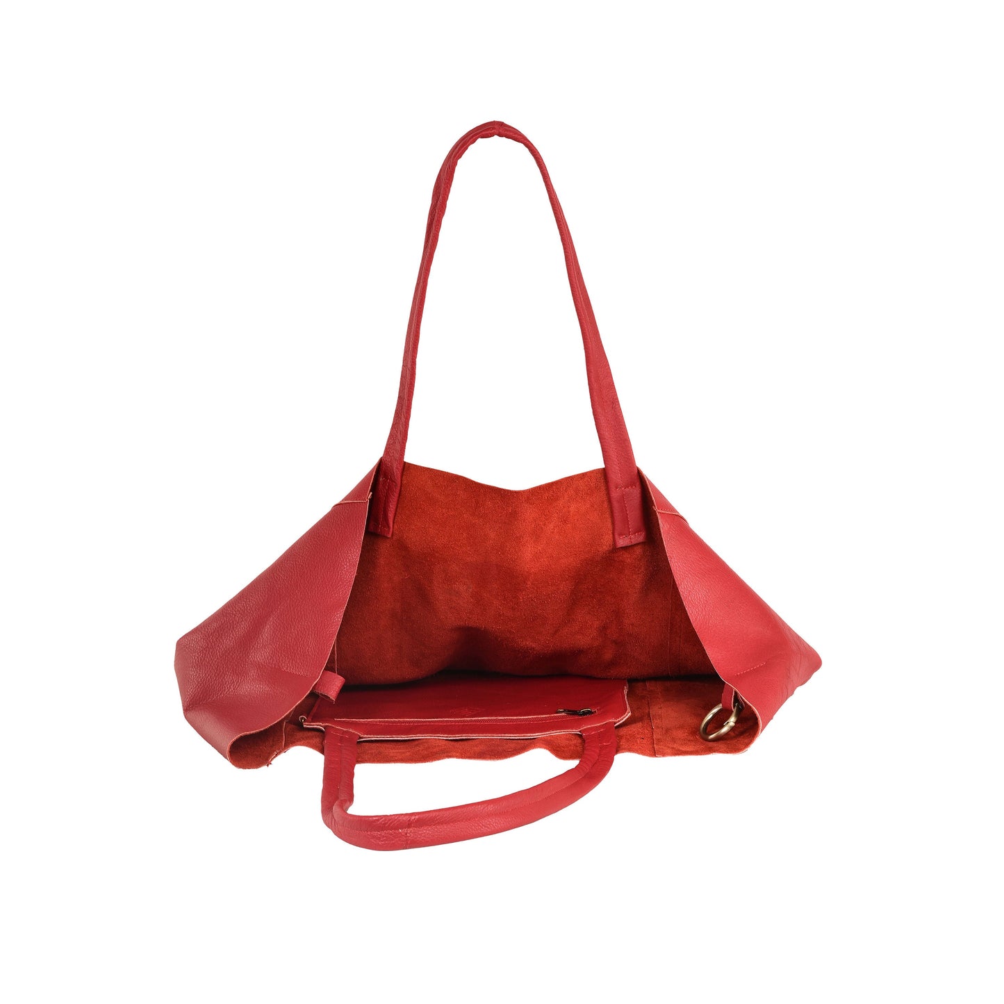 Red Oversize Tote Bag with Free Cosmetic Pouch Leather Shopper Bag Large Shoulder Purse Shopping Bag Oversized Bag Everyday Tote Bag