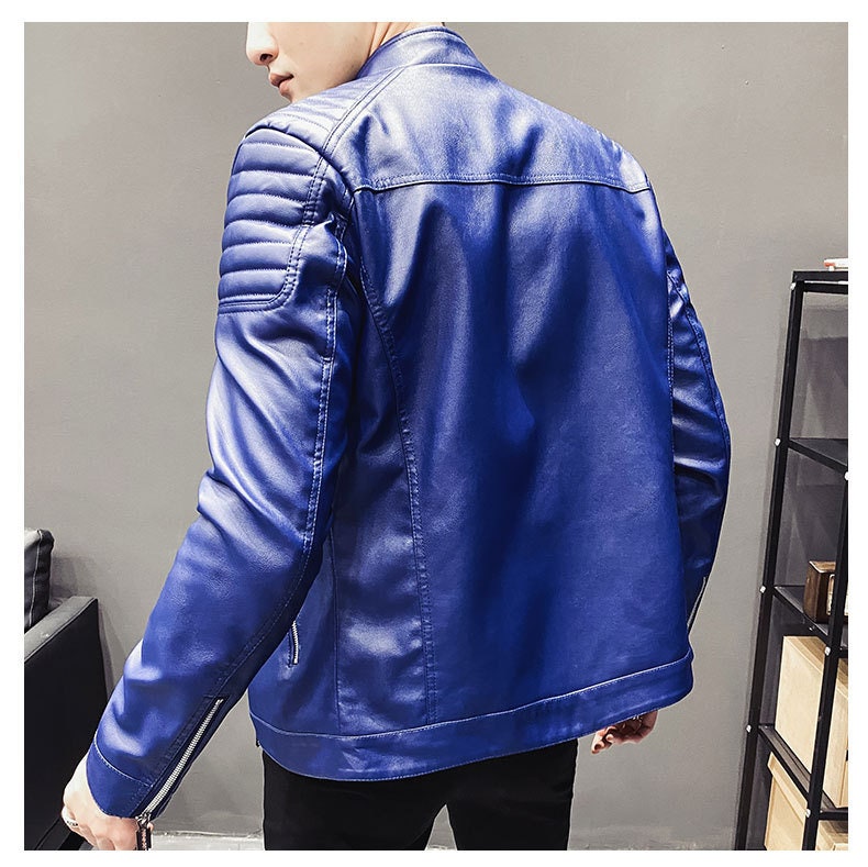 Mens Blue Leather Jackets at Rs 3600 | Men Leather Jackets in Agra | ID:  23051603555