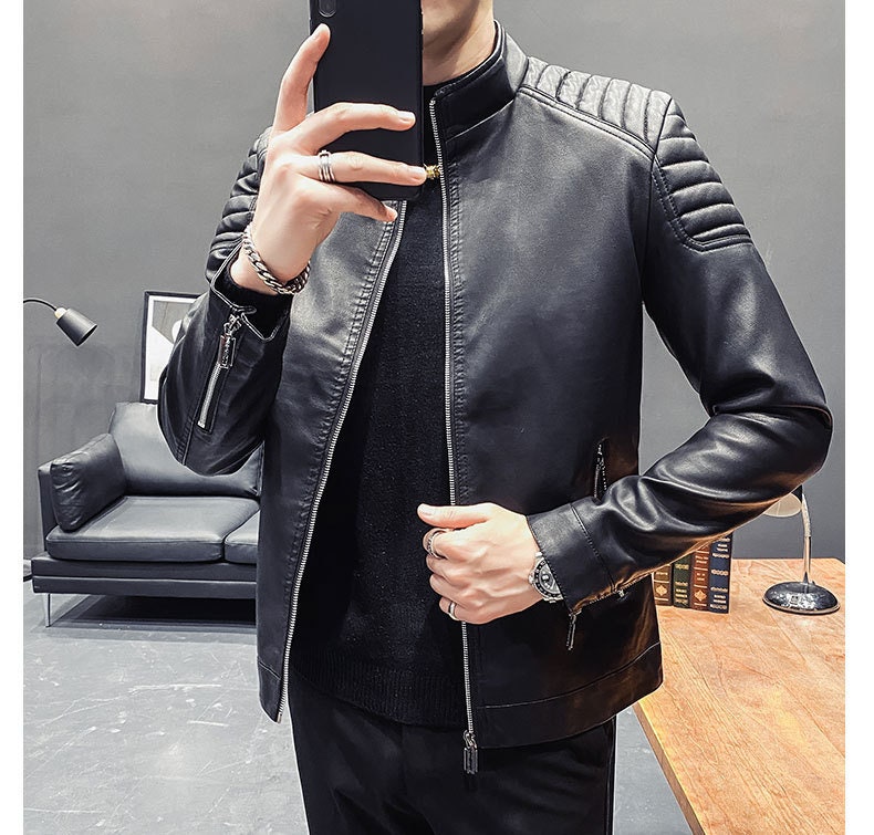Minimalist leather biker jacket | Sly & Co | Shop Men's Leather & Suede  Jackets Online | Simons
