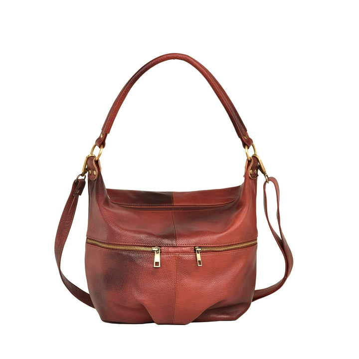 Cognac Brown Leather Hobo Bag Everyday Crossbody Leather Purse Leather Handbag Women's Shoulder Leather Bag