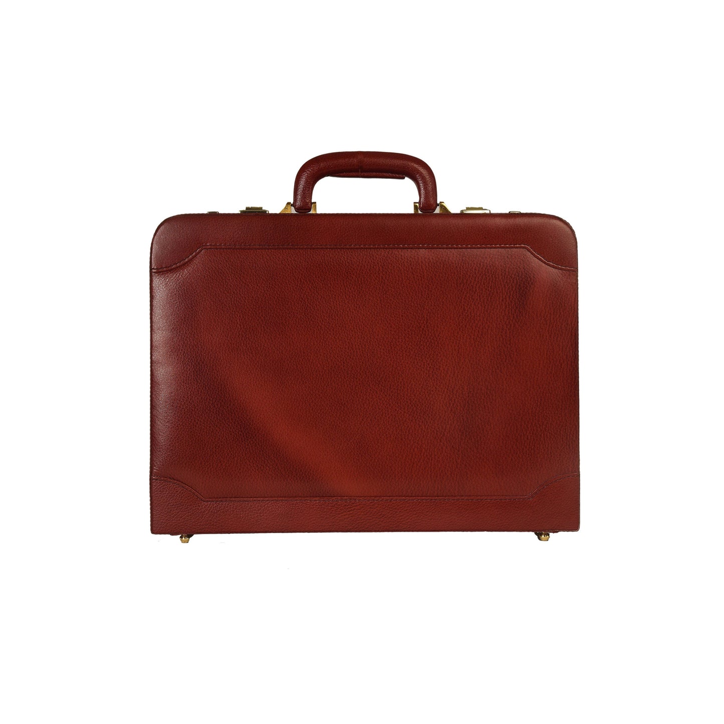 Genuine Leather Attache Briefcase Business Handbag for Men 14 Inches Laptop MacBook Carry Case Doctors Briefcase Office Handbag (Brown)