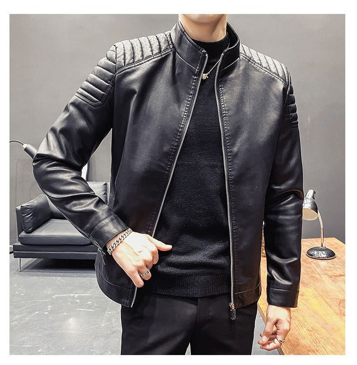 Genuine Leather Jacket for Men Black Leather Jacket Lambskin Motorcycle Jacket Soft Leather Casual Jacket for Mens Biker Jacket