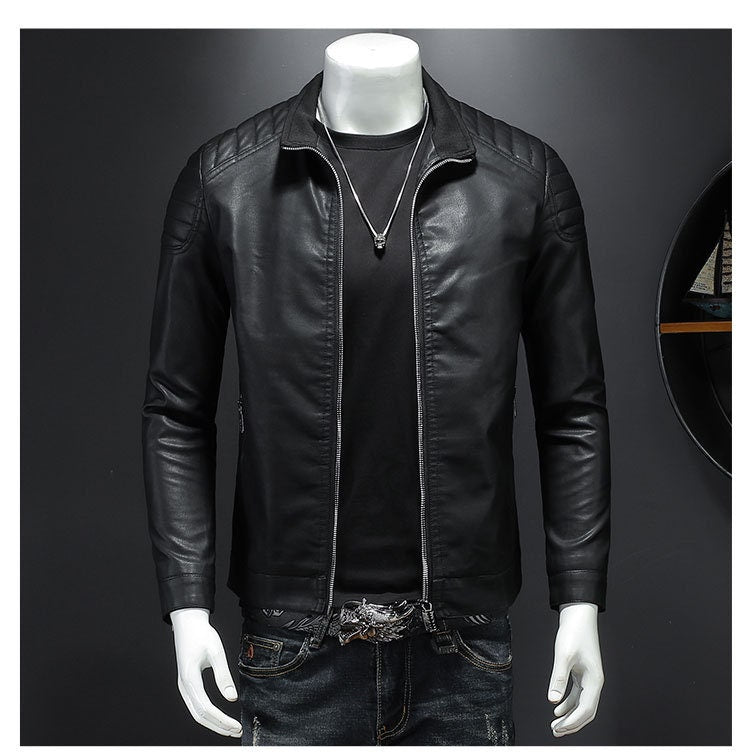 FactoryExtreme Phantom Black Leather Motorcycle Jacket Mens - Plus India |  Ubuy