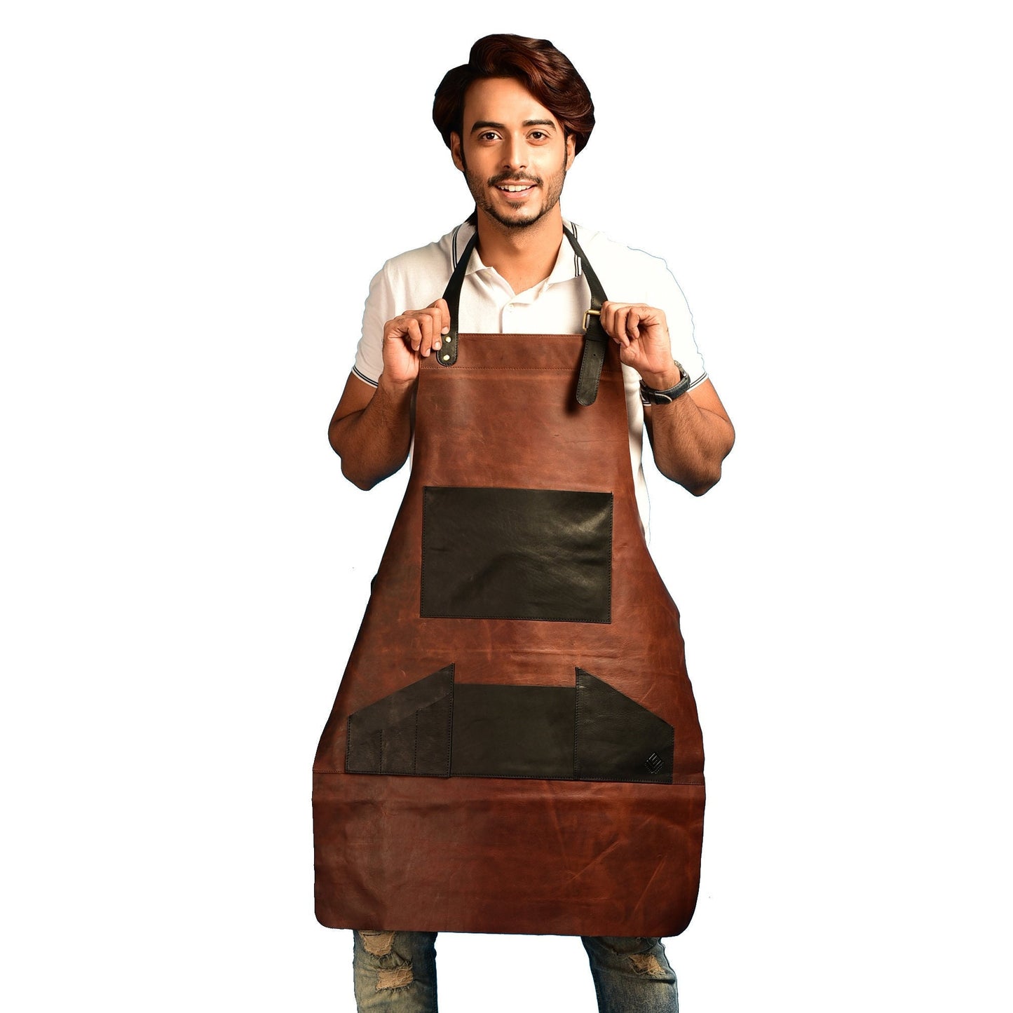 Leather Apron for Men and Women, Distressed Brown Leather Apron Bib Barista Baker Bartender BBQ Chef Barber Apron, Blacksmith Apron