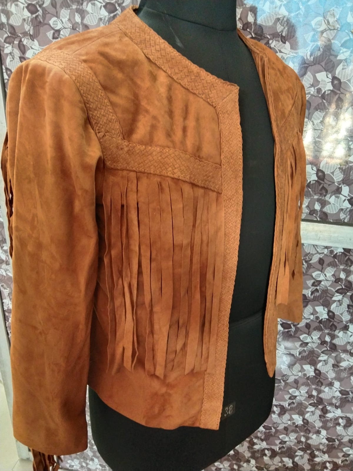 Handwoven Suede Leather Fringe Jacket For Women's Designer Soft Leather Jacket Western Fringe Style Leather Jacket