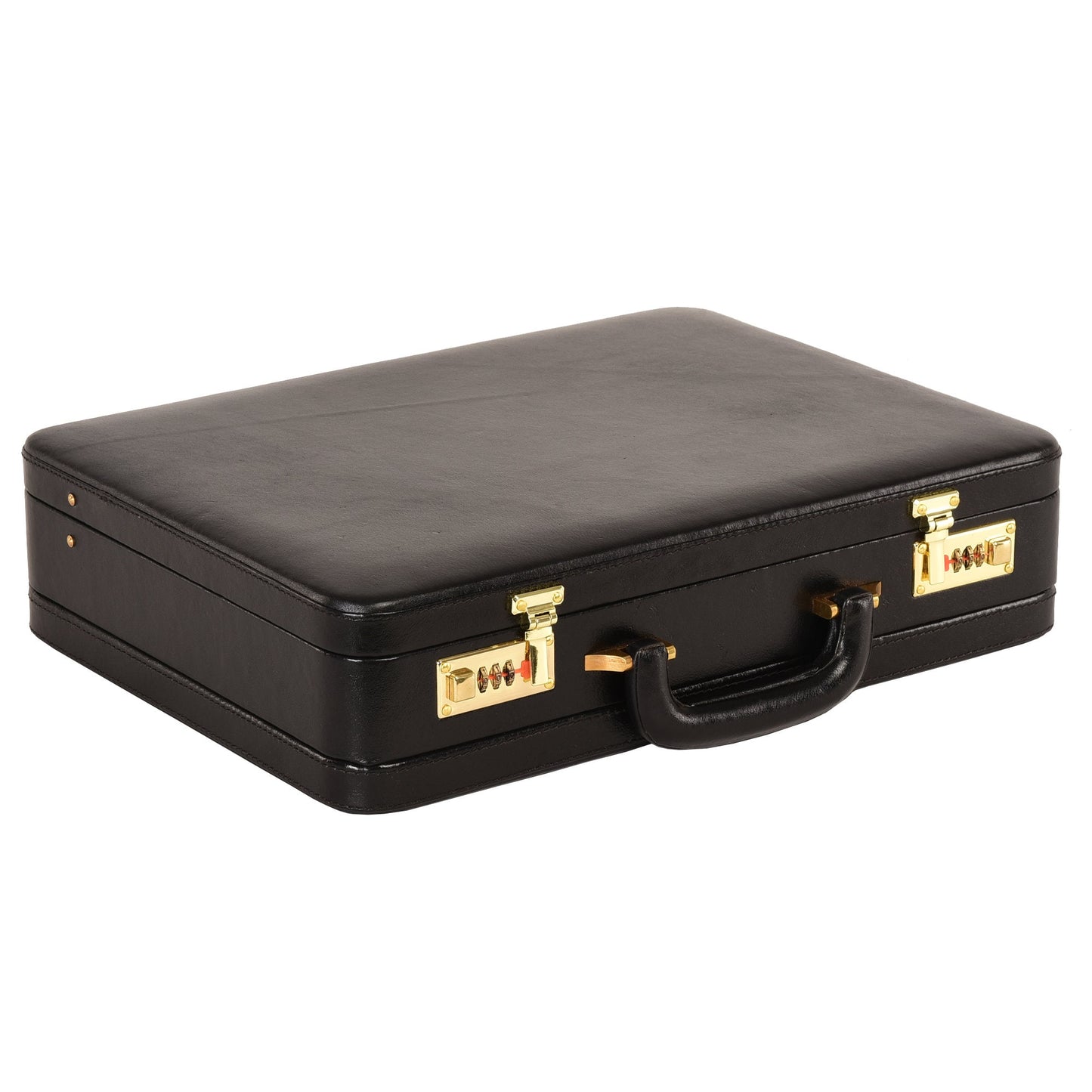 Expandable Leather Briefcase for Mens Leather Attache Handbag for Doctors Business Handbag Black Leather Briefcase Office Briefcase