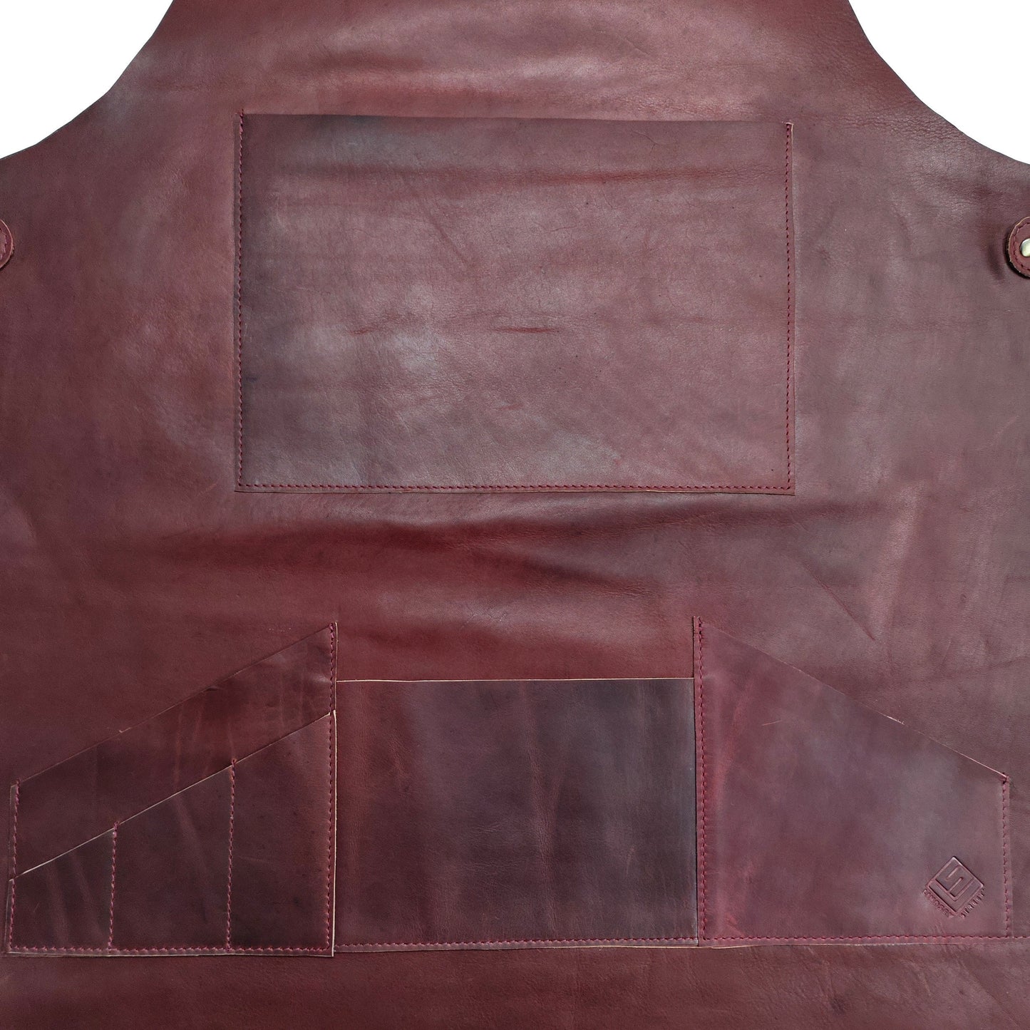 Dark Red Leather Apron with Pockets Leather Butchers Apron Bib Barista Baker Bartender BBQ Chef Apron Gardening Aprons Red Apron Women