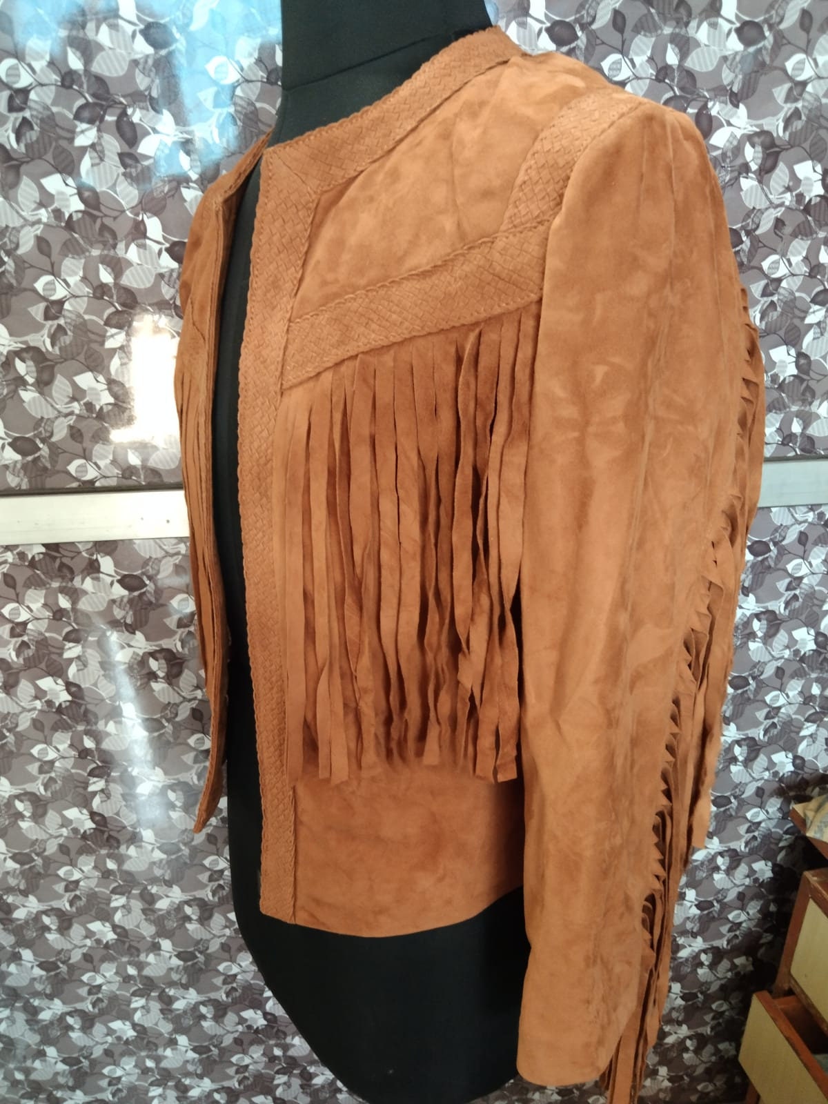 Handwoven Suede Leather Fringe Jacket For Women's Designer Soft Leather Jacket Western Fringe Style Leather Jacket