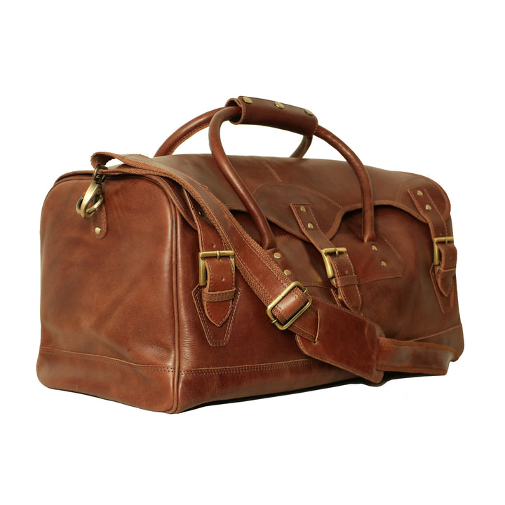 Leather Duffel Bag - Tan