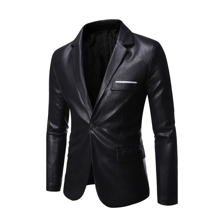 Custom Made Lambskin Leather Blazer for Men Black Leather Blazer Men's Leather Jacket Casual Party Suit Soft Leather Autumn Winter Jacket