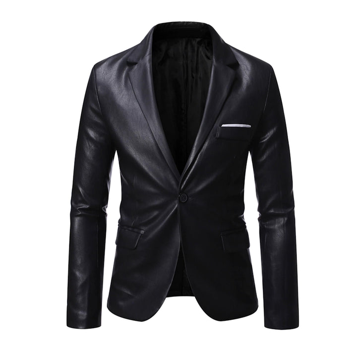 Custom Made Lambskin Leather Blazer for Men Black Leather Blazer Men's Leather Jacket Casual Party Suit Soft Leather Autumn Winter Jacket