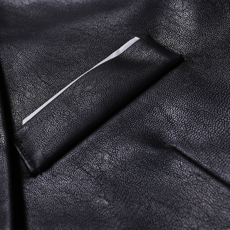 Custom Made Lambskin Leather Blazer for Men Black Leather Blazer Men's Leather Jacket Casual Party Suit Soft Leather Autumn Winter Jacket