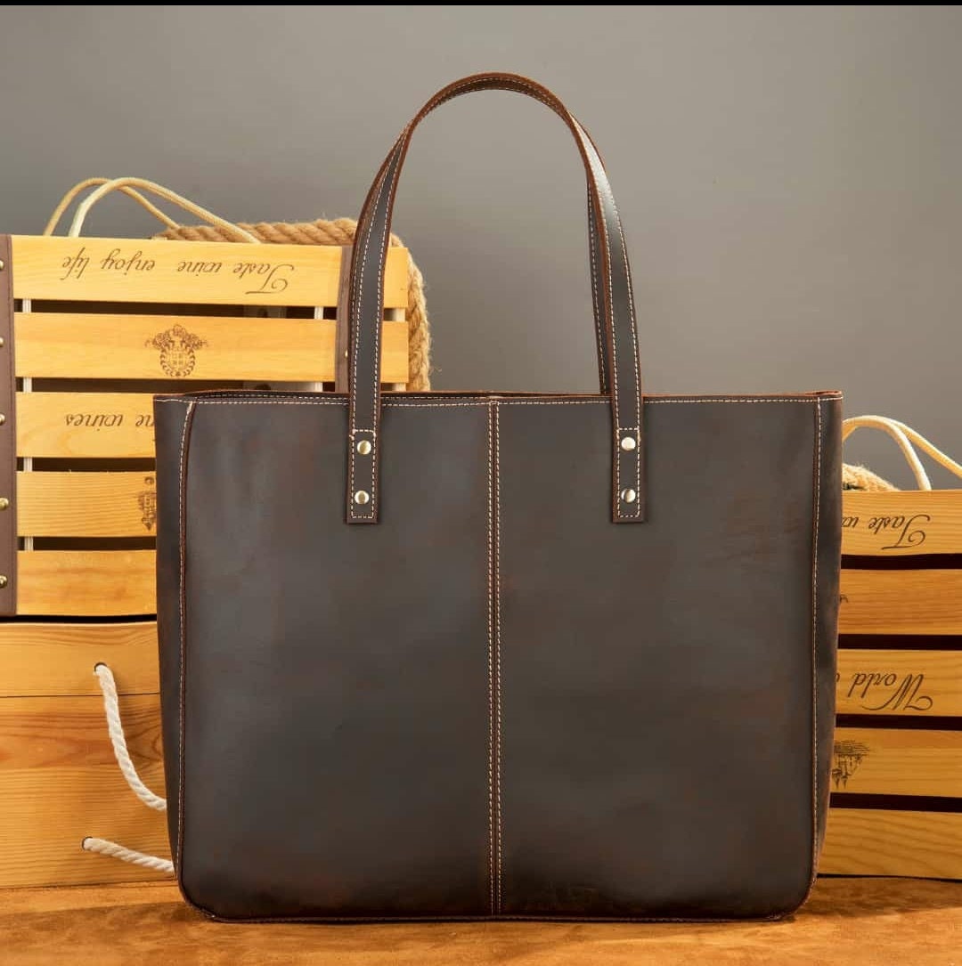 Leather Tote Bag | Zippered Secure Purse for the Ages | Love 41