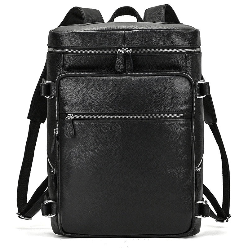 Pure Leather Backpack for Men's Laptop Bag Multi Pocket Schoolbag Men Solo Travel Backpacks Biking Backpack Christmas Gift for Him