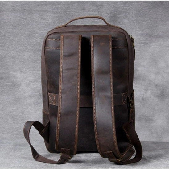 Vintage Leather Backpack, Brown Leather Backpack, Rucksack, Personalized Men Leather Backpack, Hipster Backpack gifts for him her